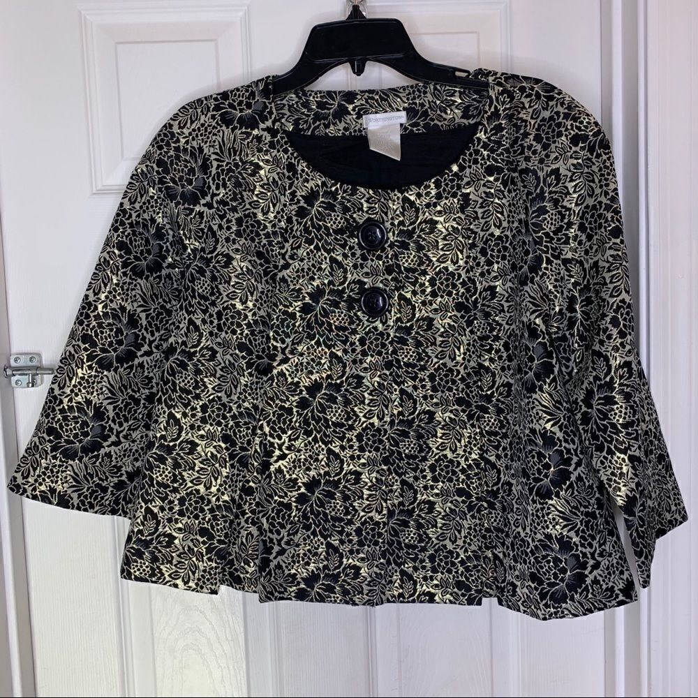 Worthington Black and Gold Brocade Jacket